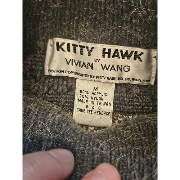 Kitty hawk vivian Wang vintage funky sweater medium 90s 3d textured abstract - Picture 3 of 7